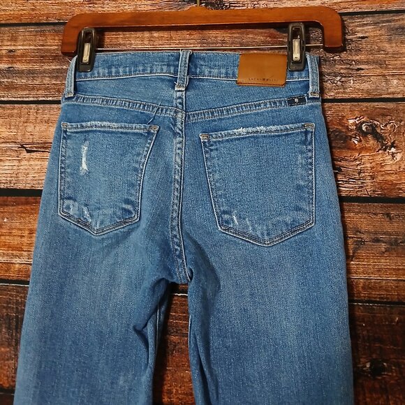 Lucky Brand Jeans Size 00 24 Bridgette Skinny Distressed Blue Denim Stretch - Picture 5 of 11